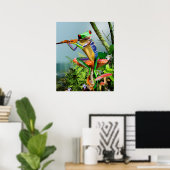 Humoureuze boomkikker die de flank afspeelt poster (Thuiskantoor)