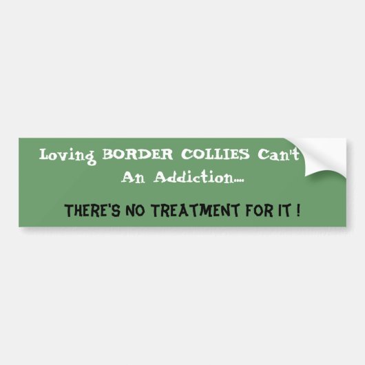 Humoureuze Border Collie Bumpersticker (Voorkant)