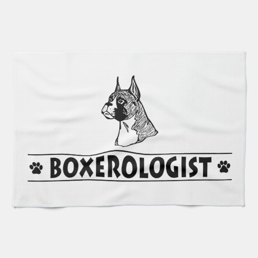 Humoureuze BOXER Dog Theedoek (Horizontaal)
