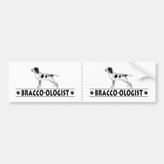 Humoureuze Bracco Italiano Bumpersticker (Voorkant)