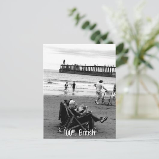 Humoureuze Britten aan de kant van de zee in het z Briefkaart (Staand voorkant)