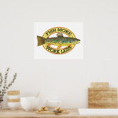 Humoureuze bruine forel Vist Poster (Keuken)
