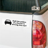 Humoureuze Bumpersticker - Ferret Driving (Op Truck)