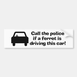 Humoureuze Bumpersticker - Ferret Driving