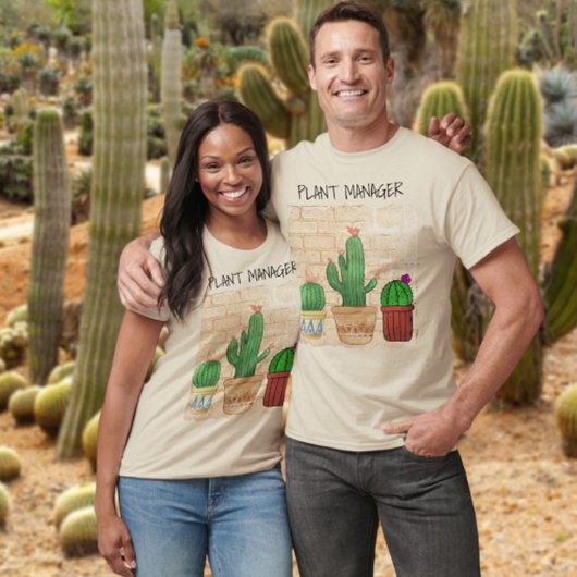 Humoureuze Cactus Art Plant Manager T-shirt