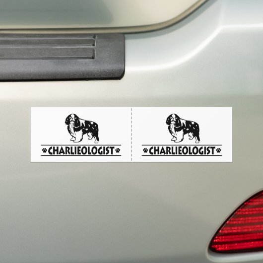 Humoureuze Cavalier King Charles Spaniel Bumpersticker (Op auto)