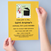 Humoureuze Chef Cartoon Restaurant Charity Banquet Flyer (Hand)