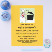 Humoureuze Chef Cartoon Restaurant Charity Banquet Flyer (Enkel)