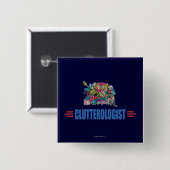 Humoureuze cluster vierkante button 5,1 cm (Voorkant /achterkant)