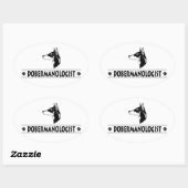 Humoureuze Doberman Pinscher Ovale Sticker (Vel)