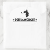 Humoureuze Doberman Pinscher Ovale Sticker (Tas)