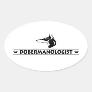 Humoureuze Doberman Pinscher Ovale Sticker