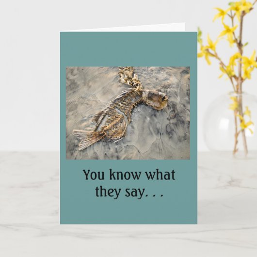 Humoureuze dode visvaders Dag Kaart (Gele Bloem)