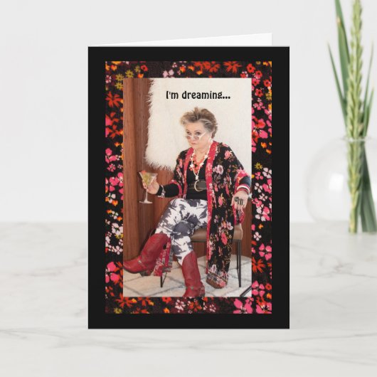 Humoureuze dromen van een witte kerst kaart (Voorkant)