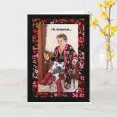 Humoureuze dromen van een witte kerst kaart (Gele Bloem)