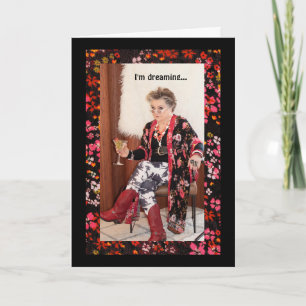 Humoureuze dromen van een witte kerst kaart