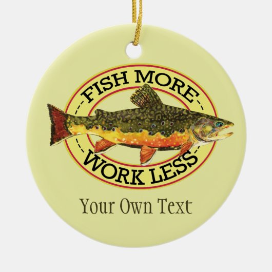 Humoureuze forel vliegen keramisch ornament (Voorkant)