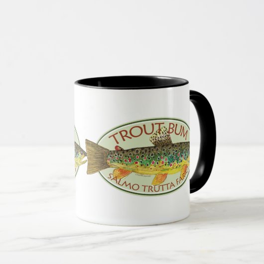 Humoureuze forelvisserij mok (Voorkant rechts)