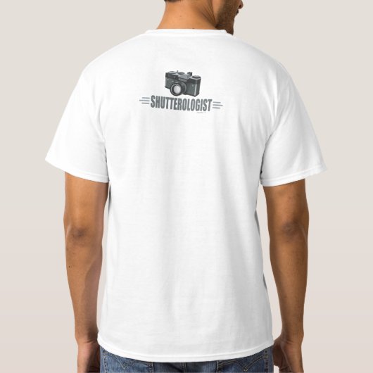 Humoureuze fotografe camera t-shirt (Achterkant)