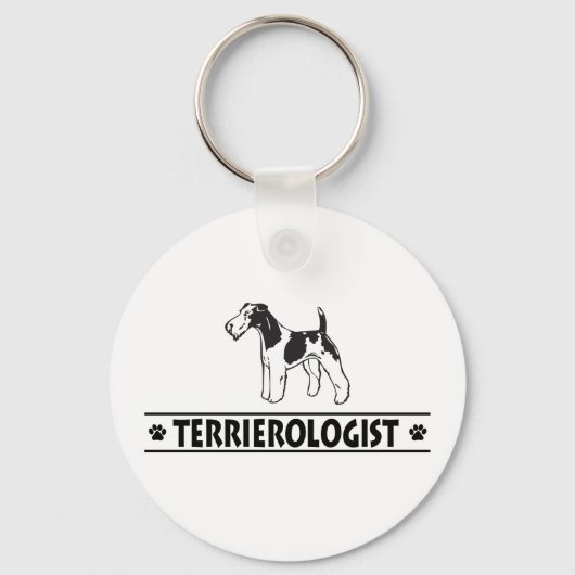 Humoureuze fox Terrier met wirehaire Sleutelhanger (Voorkant)