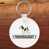 Humoureuze fox Terrier met wirehaire Sleutelhanger (Voorkant)
