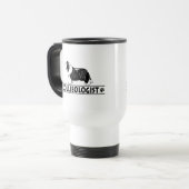 Humoureuze gedekte collie reisbeker (Voorkant links)