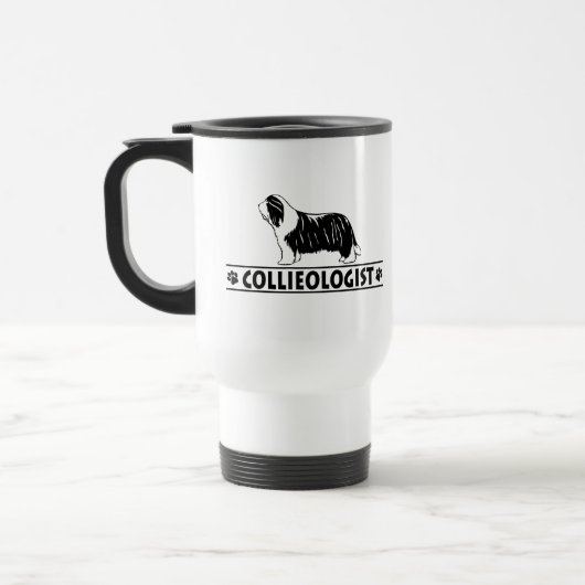 Humoureuze gedekte collie reisbeker (Links)