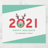 Humoureuze gemaskeerde rendierbout 2021 Aangepaste Bier Etiket (Enkel label)