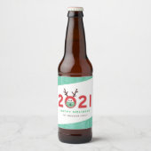 Humoureuze gemaskeerde rendierbout 2021 Aangepaste Bier Etiket (Voorkant)