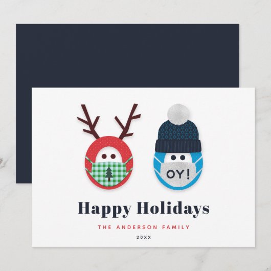 Humoureuze gemaskerde Kerstmis en Hanukkah Holiday (Voorkant / Achterkant)