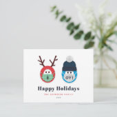 Humoureuze gemaskerde Kerstmis en Hanukkah Holiday Briefkaart (Staand voorkant)