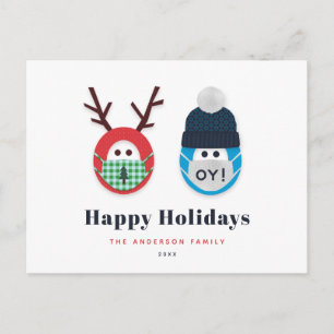 Humoureuze gemaskerde Kerstmis en Hanukkah Holiday Briefkaart
