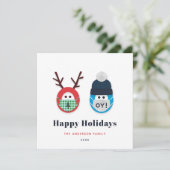 Humoureuze gemaskerde Kerstmis en Hanukkah Holiday Kaart (Staand voorkant)