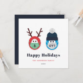 Humoureuze gemaskerde Kerstmis en Hanukkah Holiday Kaart (Voorkant / Achterkant in situ)