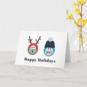 Humoureuze gemaskerde Kerstmis en Hanukkah Holiday Kaart (Gele Bloem)