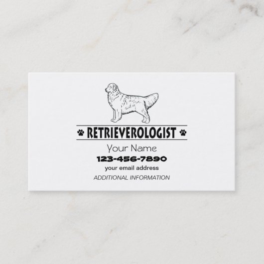 Humoureuze GOLDEN RETRIEVER Visitekaartje (Voorkant)