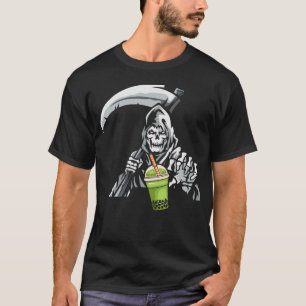 Humoureuze grim Reaper Boba Tea T-shirt