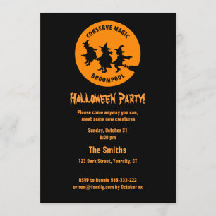 Humoureuze halloween party kaart