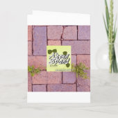 Humoureuze Happy Birthday Weeds Tussen Brick Paver Kaart (Achterkant)