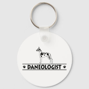 Humoureuze Harleqhin Great Dane Sleutelhanger