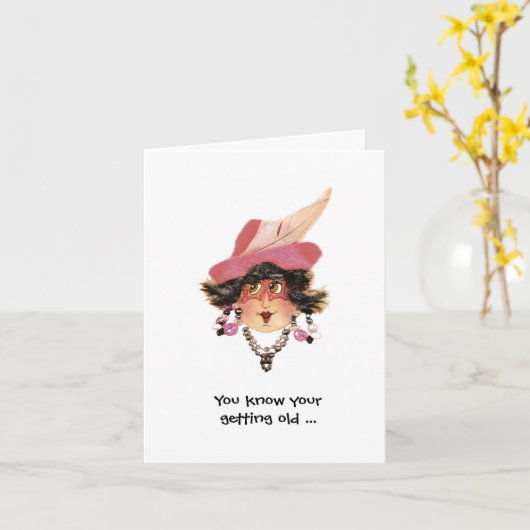 Humoureuze Kaart om ouder te worden (Gele Bloem)