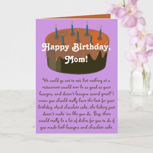 Humoureuze Kaart van Birthday - Birthday Food (Orchidee)