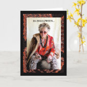 Humoureuze Kaart van Halloween en Caffeine (Gele Bloem)