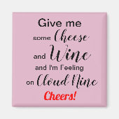 Humoureuze kaaswijn magneet (Voorkant)