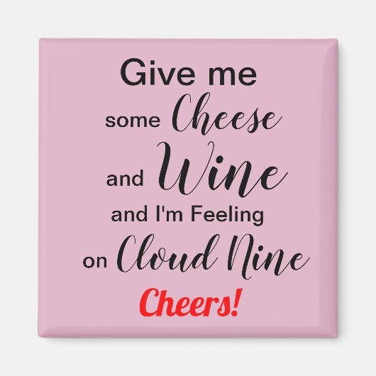 Humoureuze kaaswijn magneet (Voorkant)