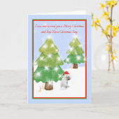 Humoureuze kerstKaart met witte hond Kaart (Gele Bloem)