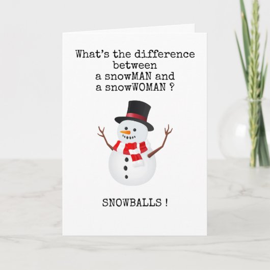 Humoureuze kerstKaart Snowman Design Kaart (Voorkant)