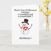 Humoureuze kerstKaart Snowman Design Kaart (Gele Bloem)