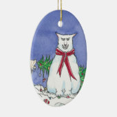 Humoureuze kerstversiering keramisch ornament (Rechts)