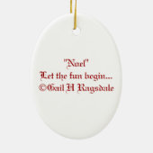 Humoureuze kerstversiering keramisch ornament (Achterkant)